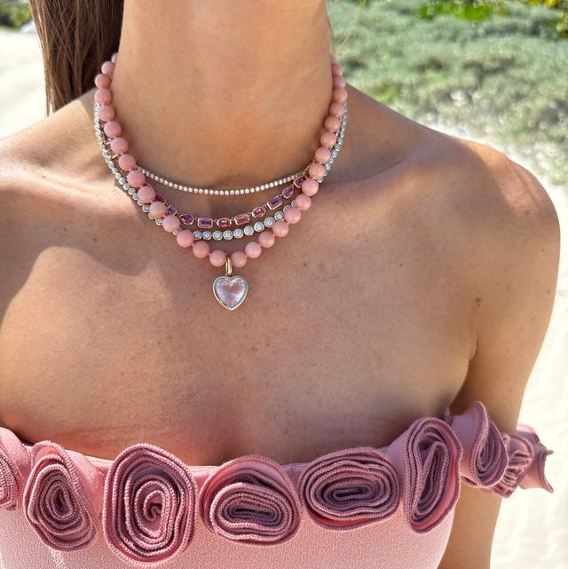 Margot Pink Quartz Heart Charm