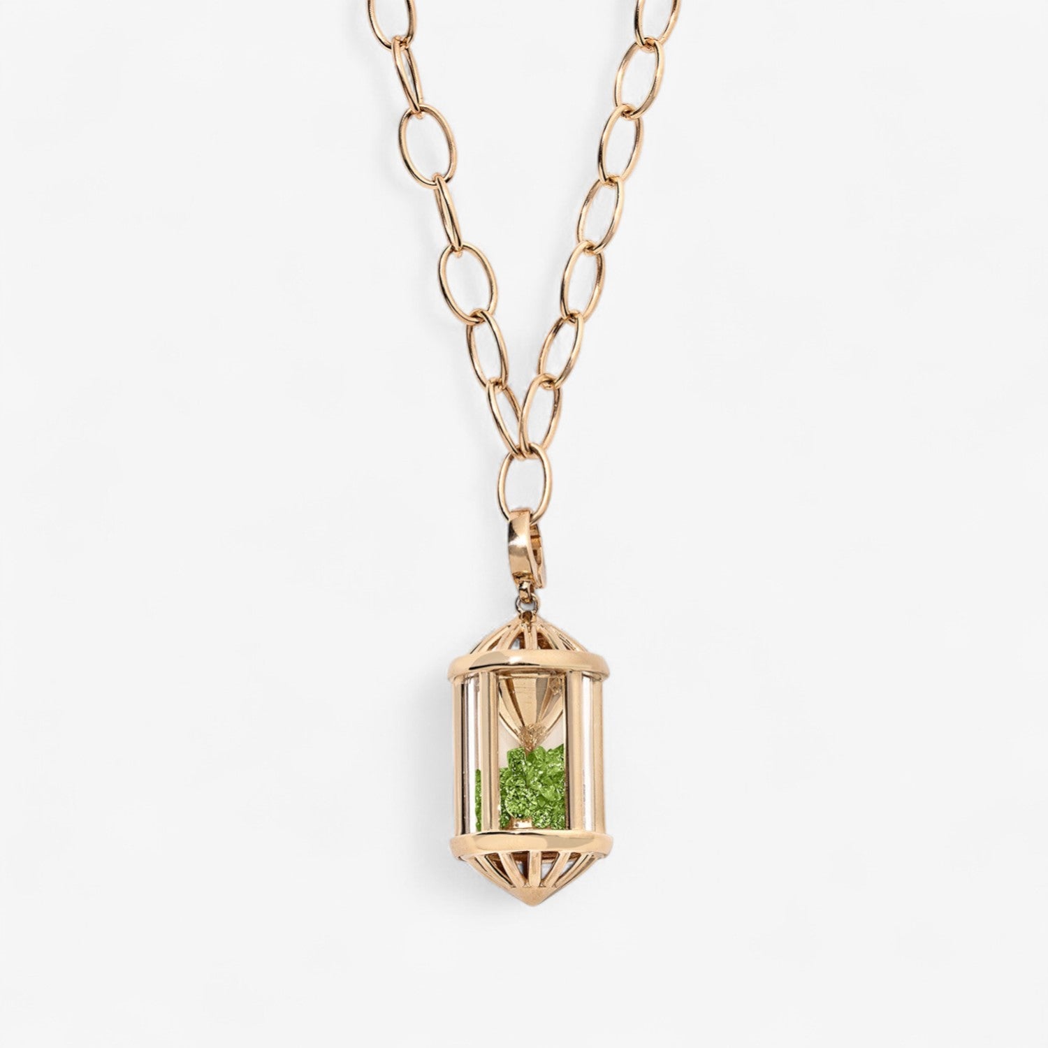 Large Sachet Pendant with Chunky Oval Chain