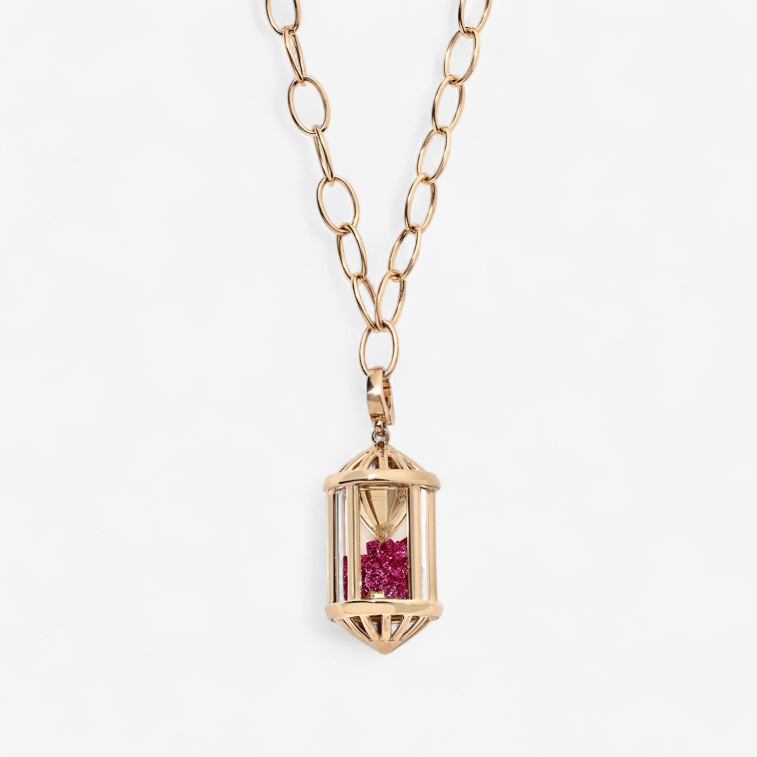 Large Sachet Pendant with Chunky Oval Chain