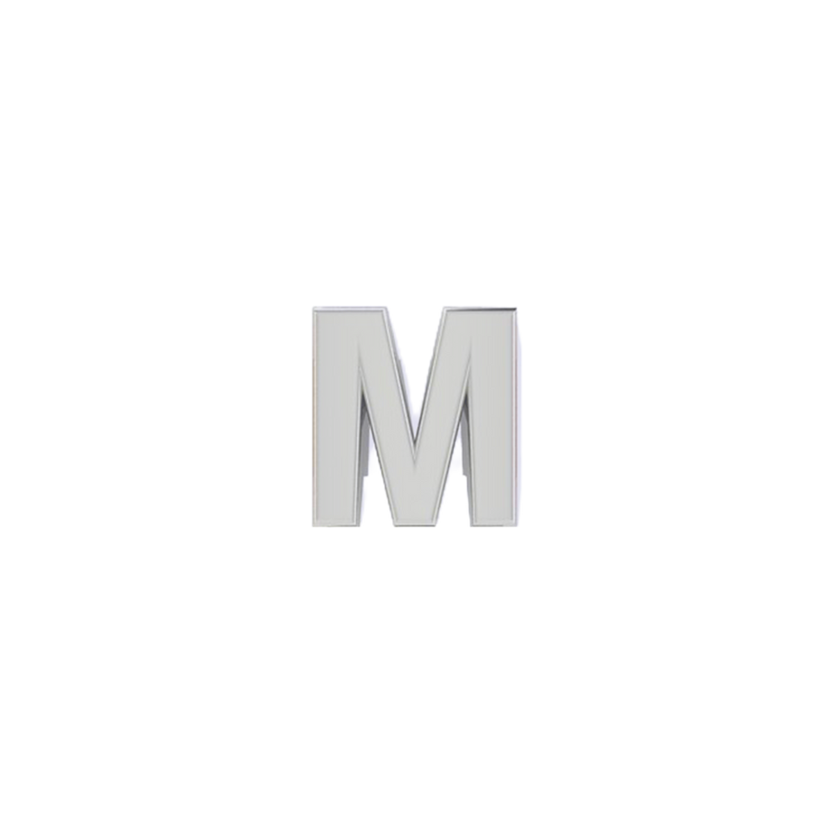Petite Slider Solid Letter M Charm