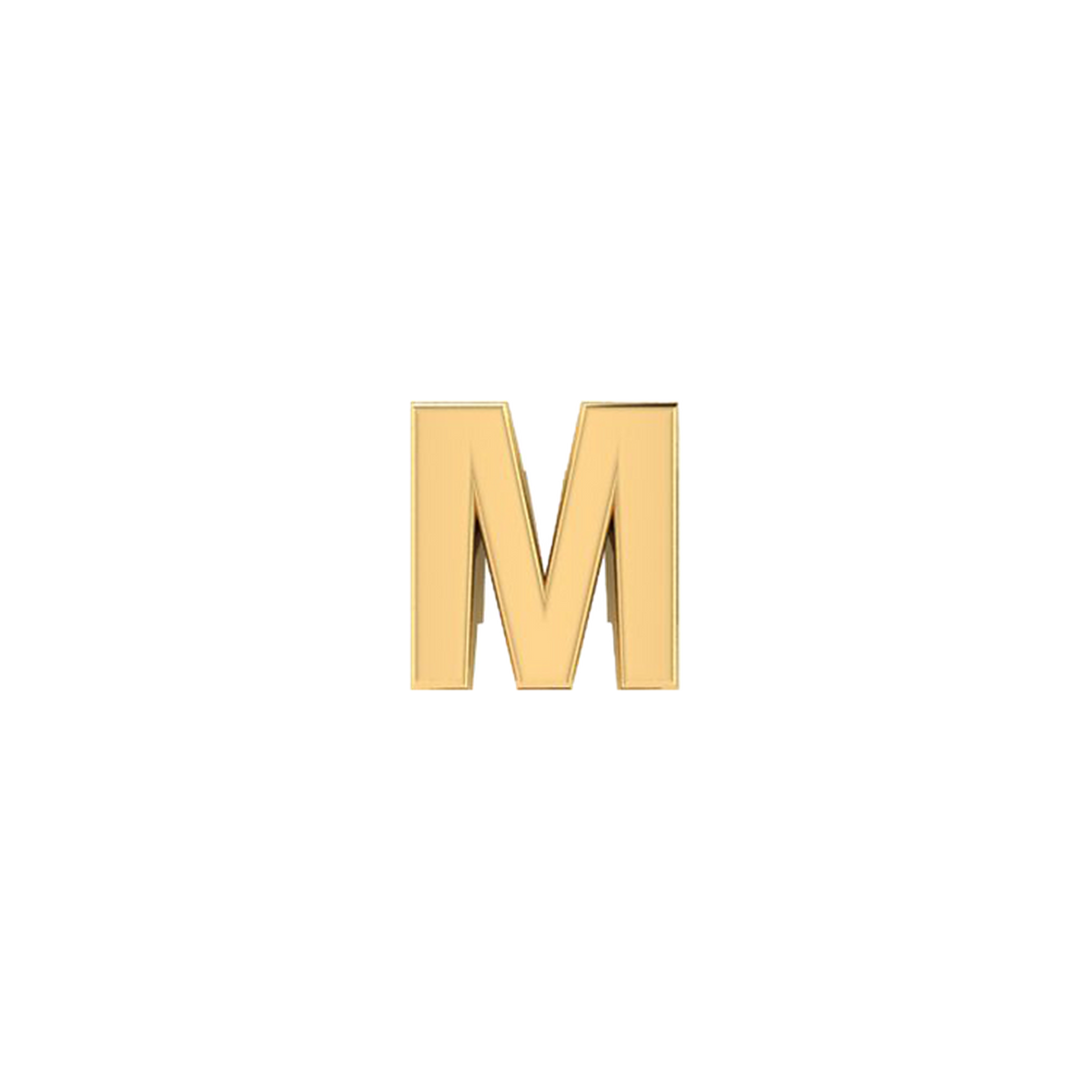 Petite Slider Solid Letter M Charm