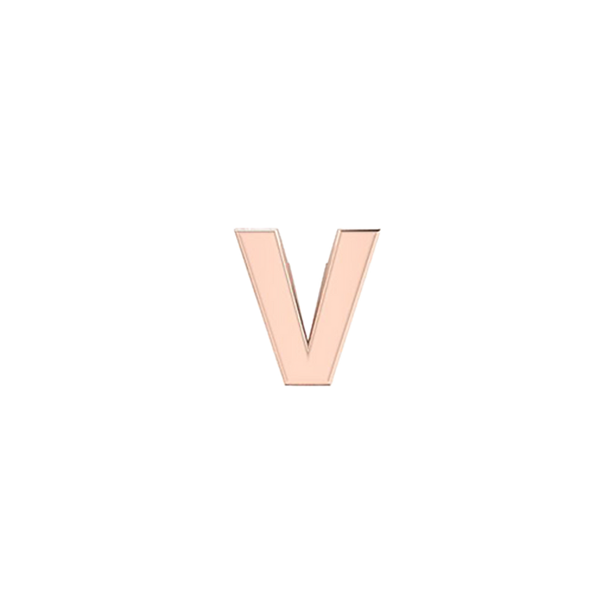 Petite Slider Solid Letter V Charm