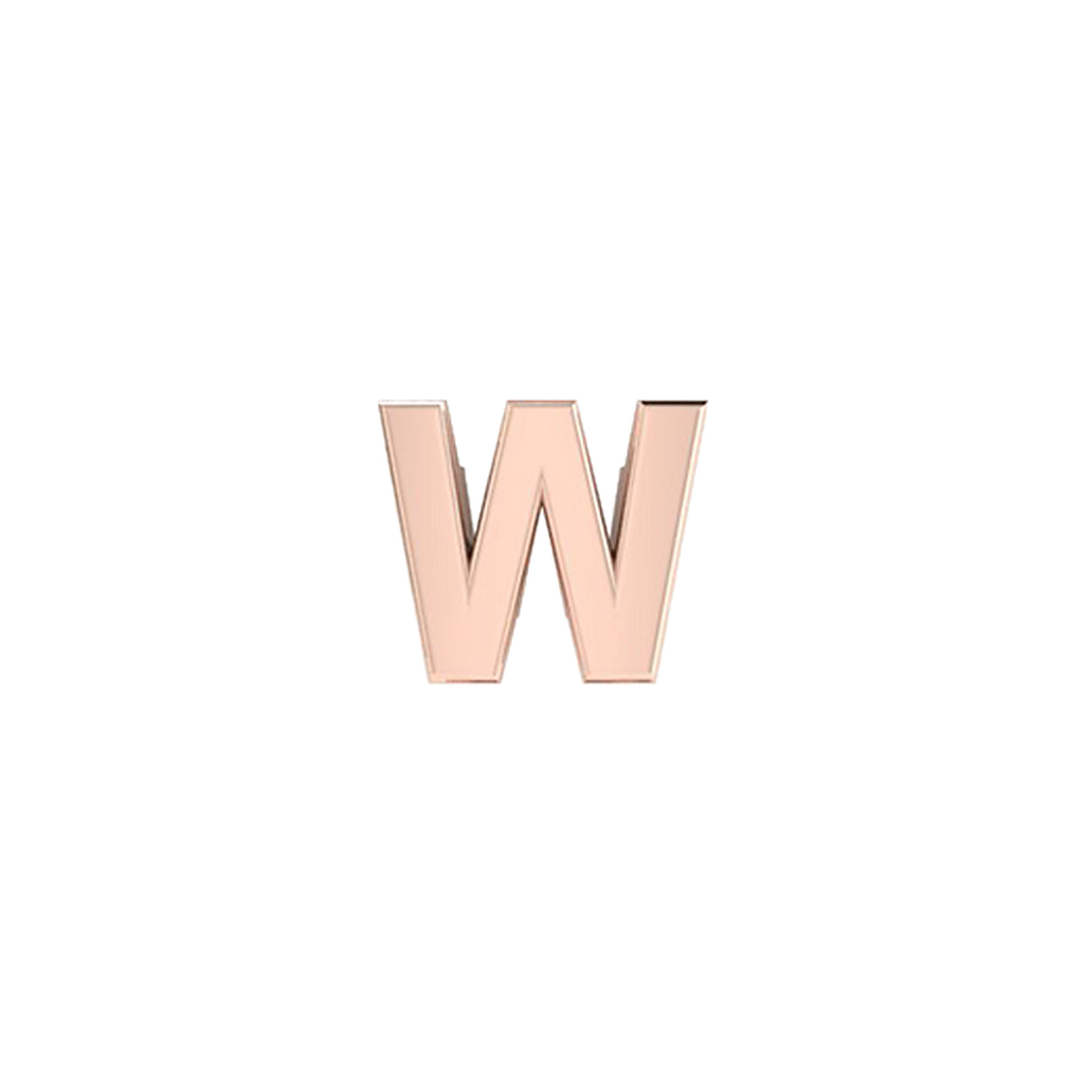 Petite Slider Solid Letter W Charm