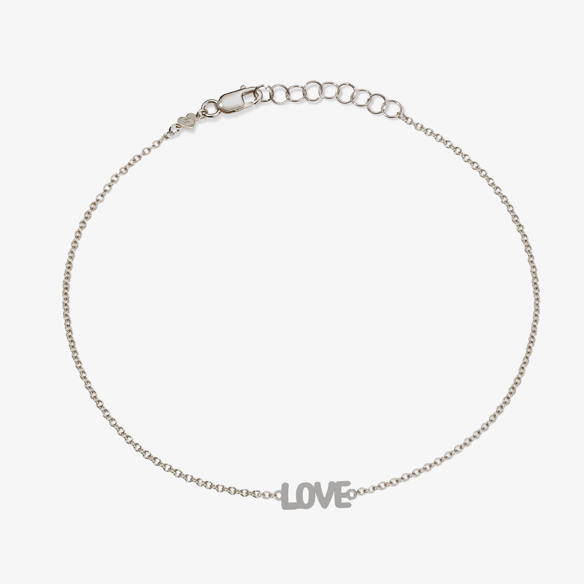 Bubble Talk Bracelet 14K White Gold LOVE