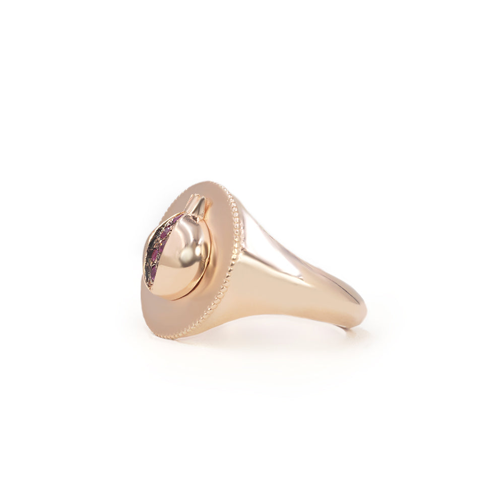 Daric Signet Ring, Love in Rose Gold Size 5