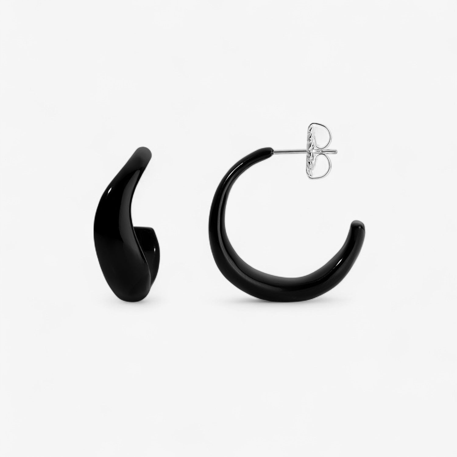Poppy Enamel Wave Hoop