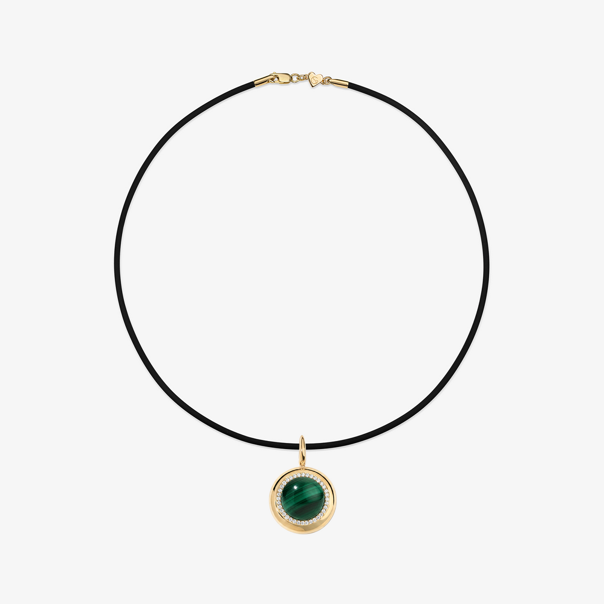 Large Malachite Candy Button Charm