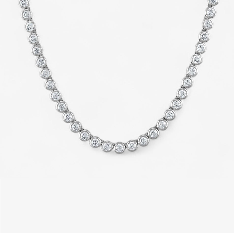 Margot Bezel Set Round Diamond Necklace