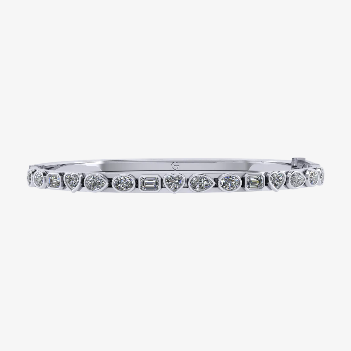Petite Fancy Mixed Shape Slider Bangle™ 14K White Gold