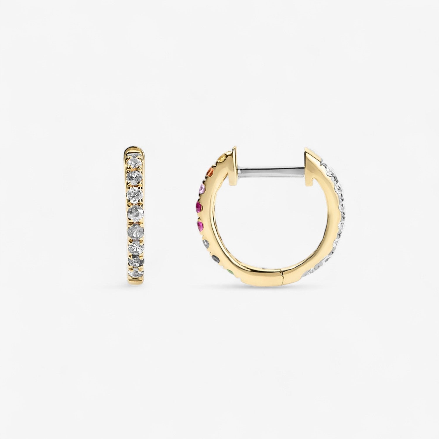 Gemma Rainbow and Diamond Reversible Huggie