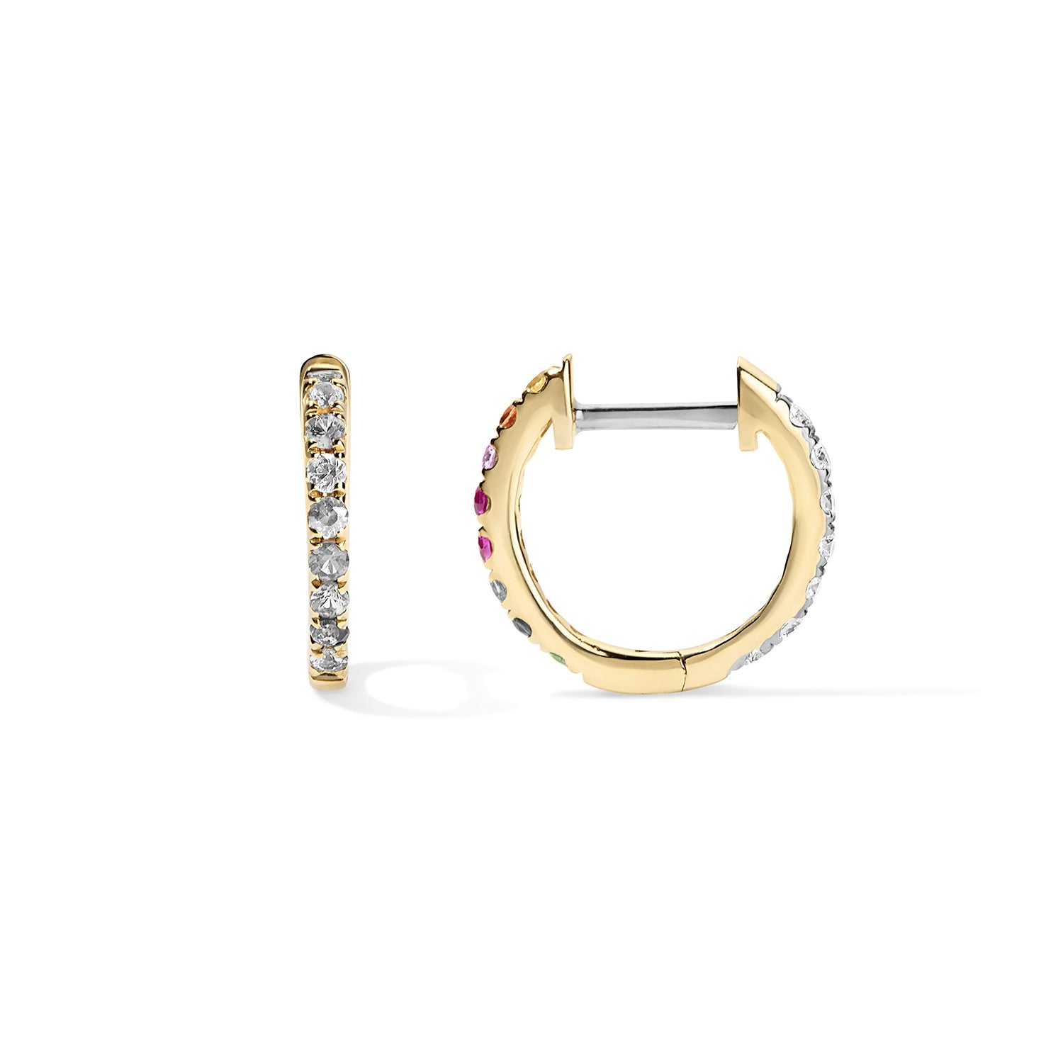 Gemma Rainbow and Diamond Reversible Huggie