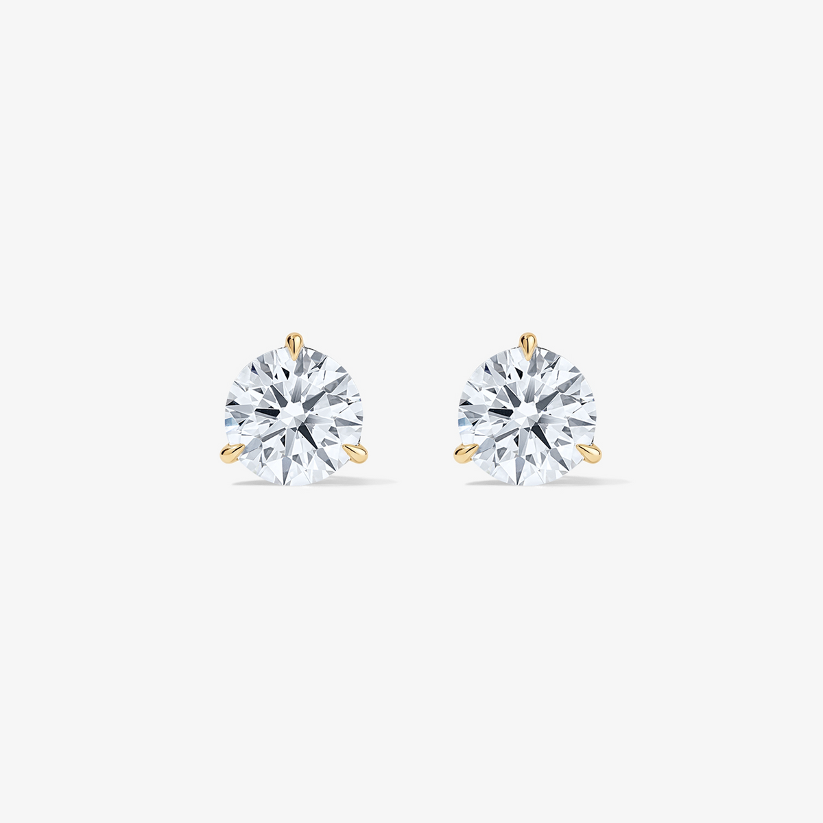 Lab Grown Diamond Round Studs 14K Yellow Gold