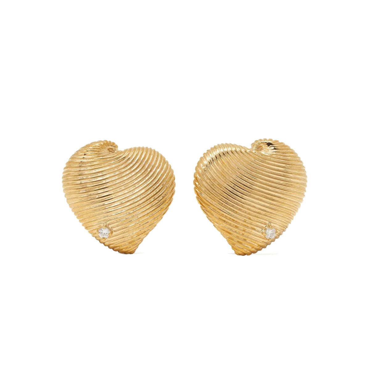 Large Heart Shell Stud Earrings