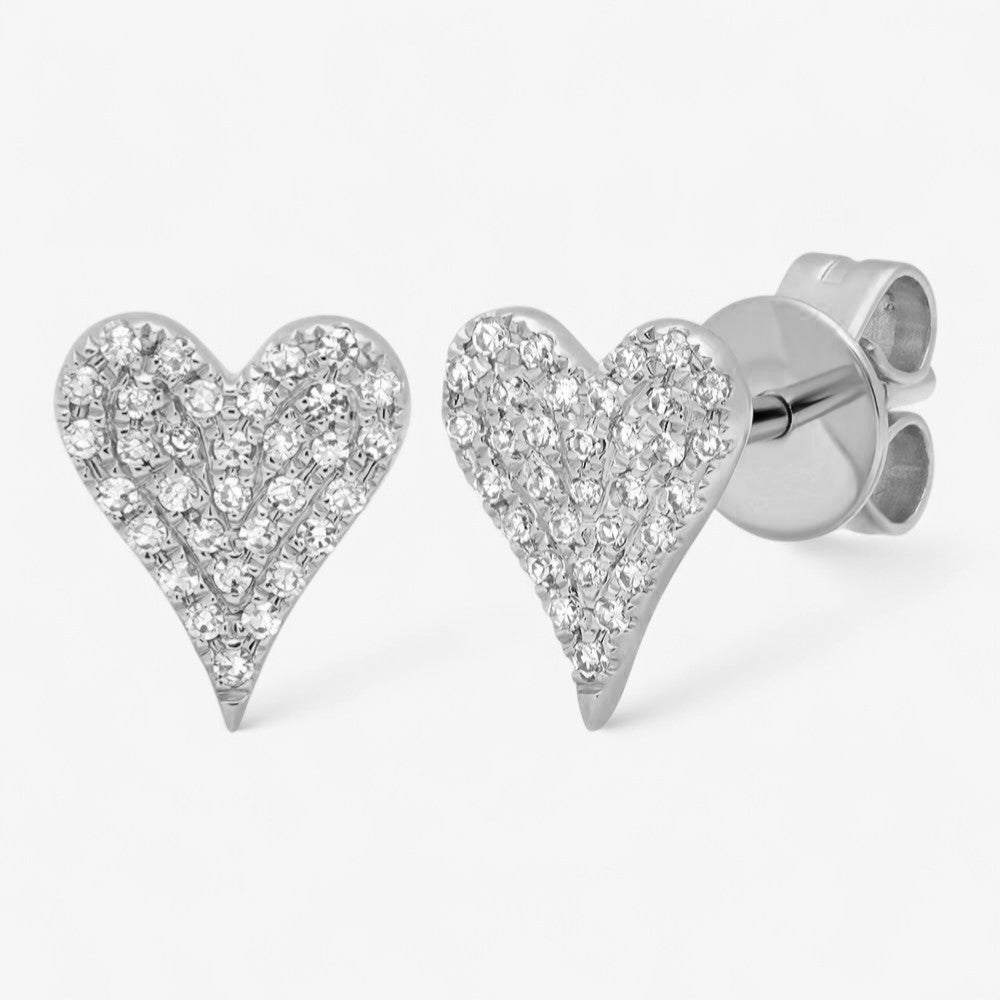 Pave Heart Studs