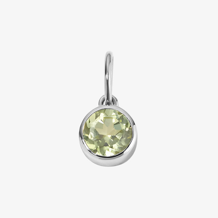 Margot Peridot Birthstone Bezel Charm 14K White Gold Small