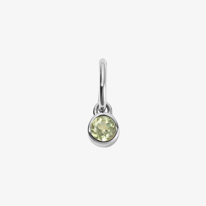 Margot Peridot Birthstone Bezel Charm 14K White Gold Mini