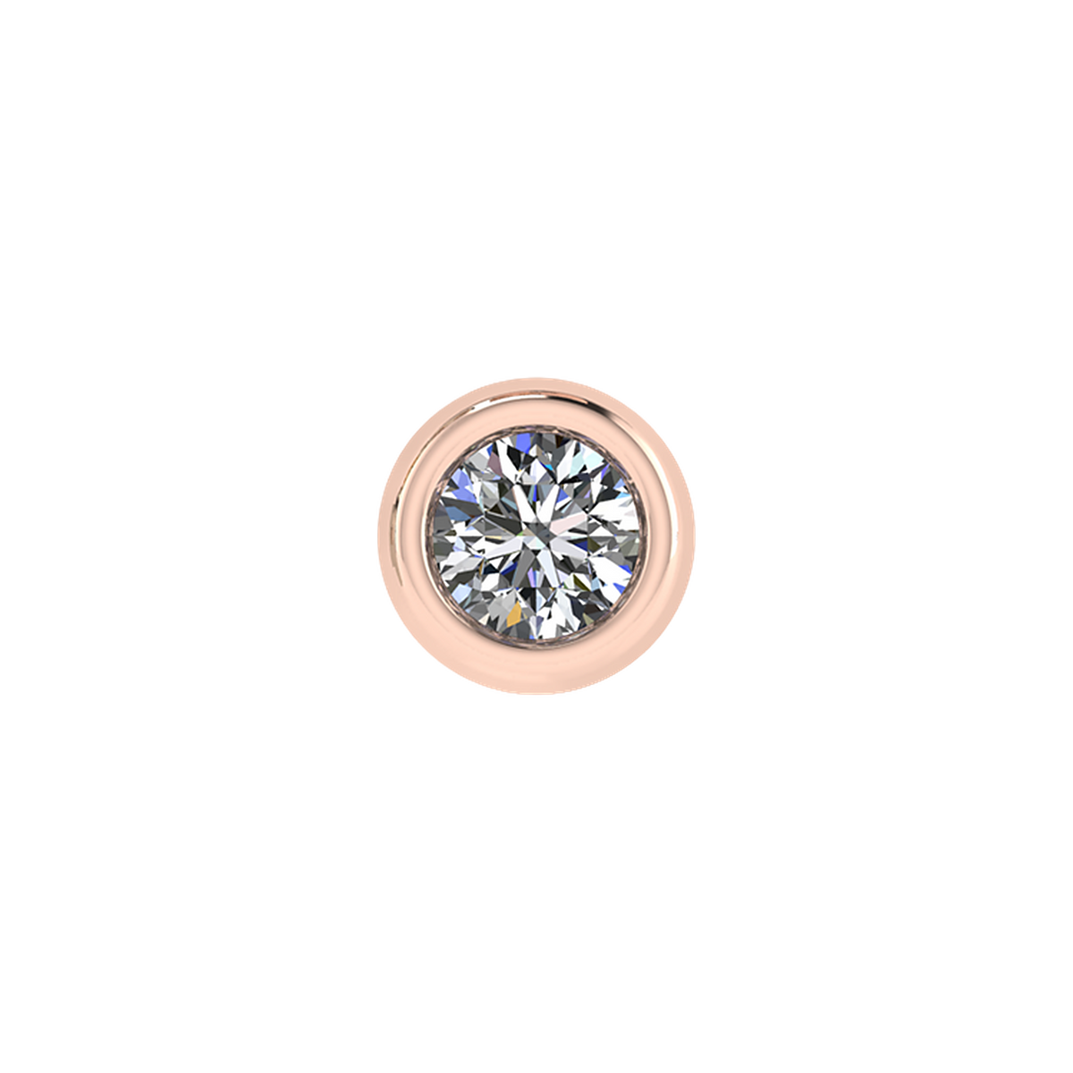 Petite Slider Fancy Round Diamond Charm 14K Rose Gold