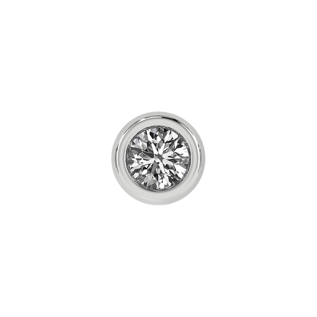 Petite Slider Fancy Round Diamond Charm 14K White Gold