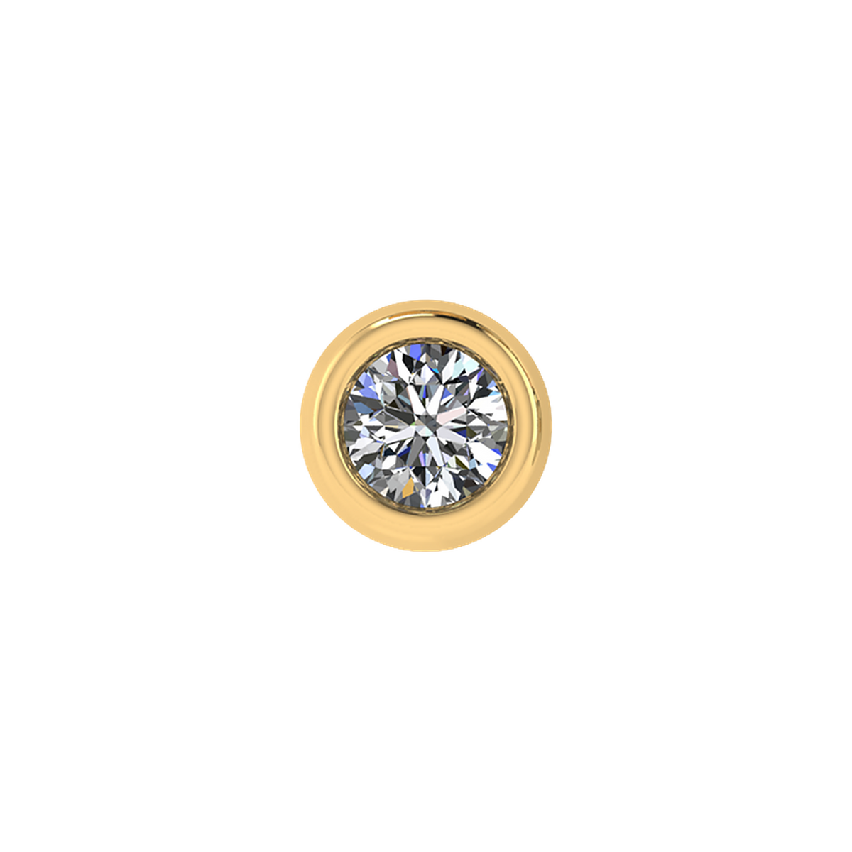 Petite Slider Fancy Round Diamond Charm 14K Yellow Gold