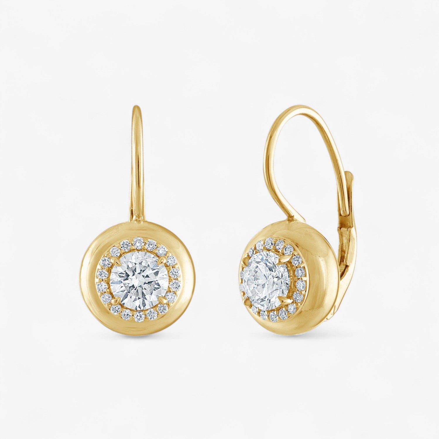 Petite Diamond Button Wire Earrings