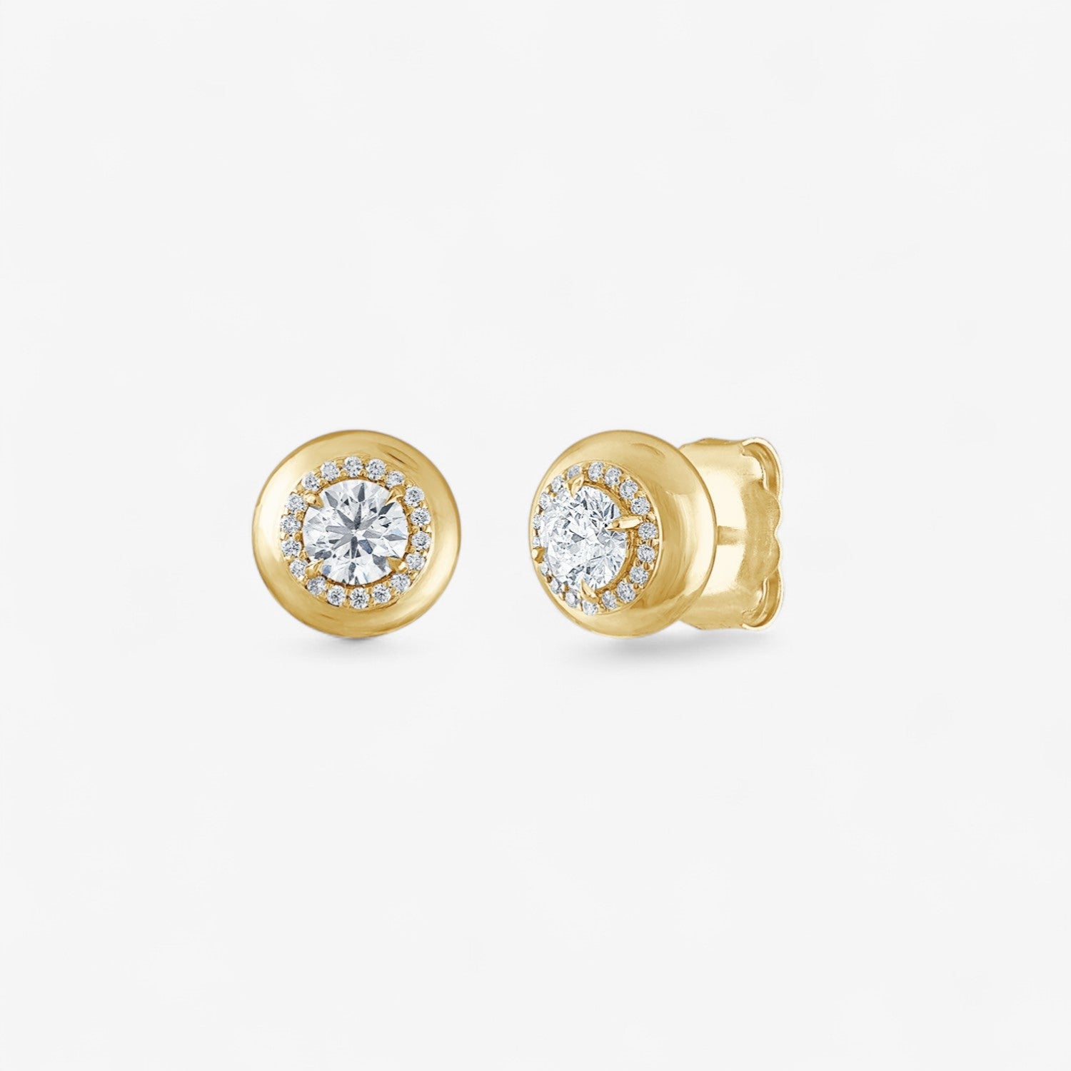 Petite Diamond Button Stud Earrings