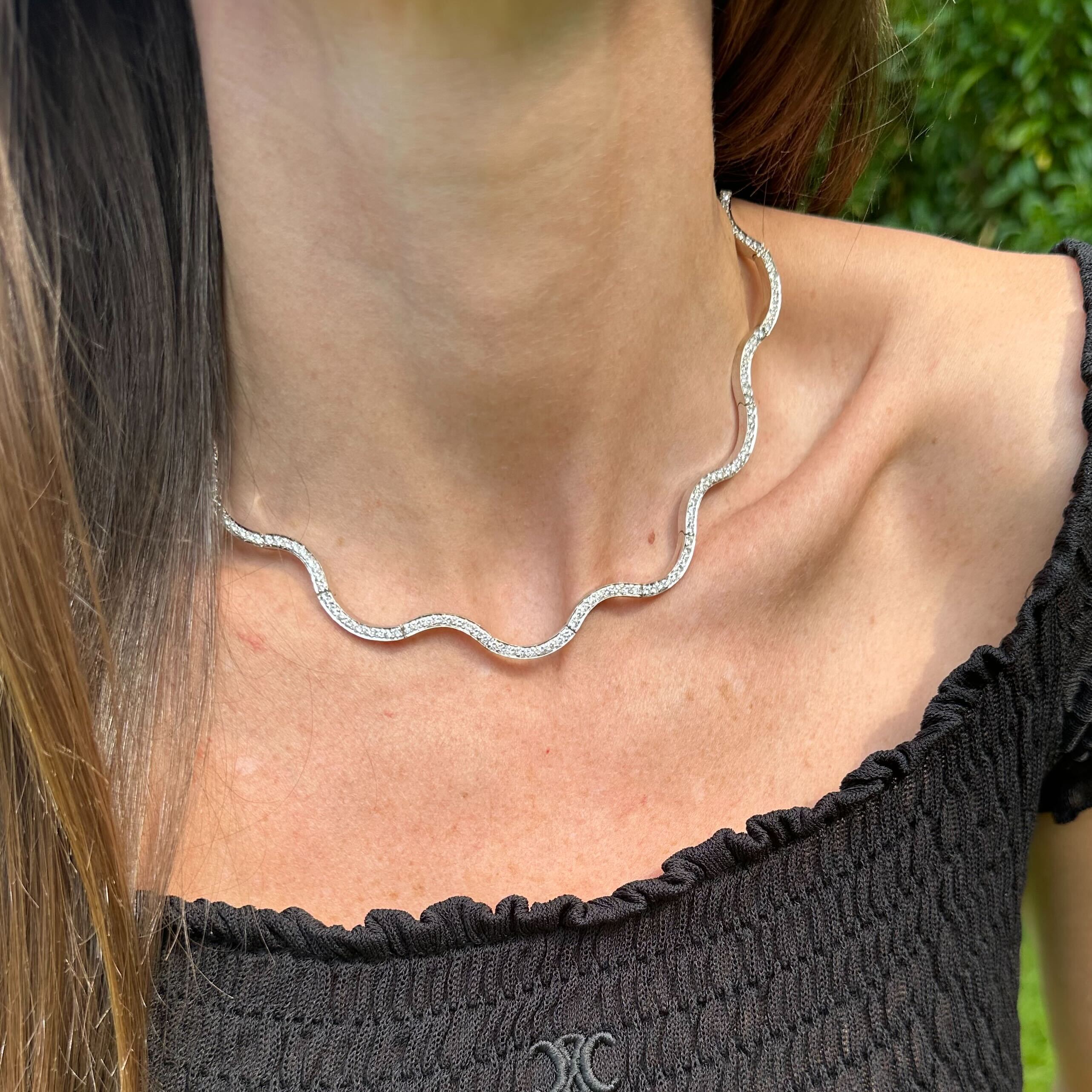 Scalloped Diamond Necklace