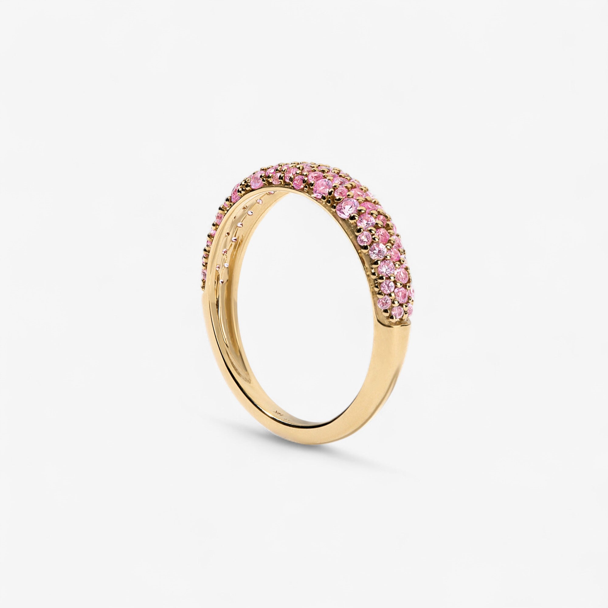 Madison Pink Sapphire Domed Stack Ring