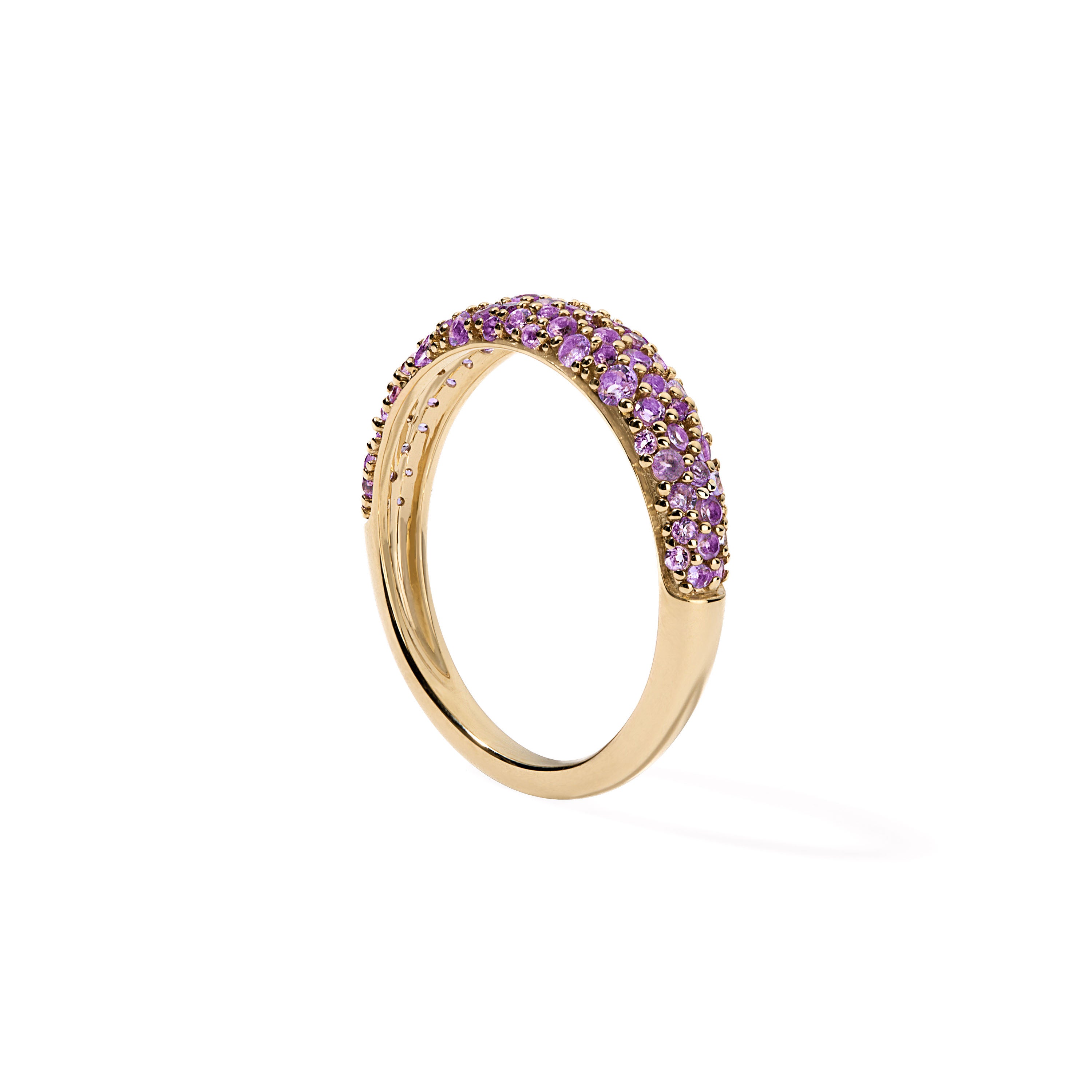 Purple Amethyst Pave Stack Ring