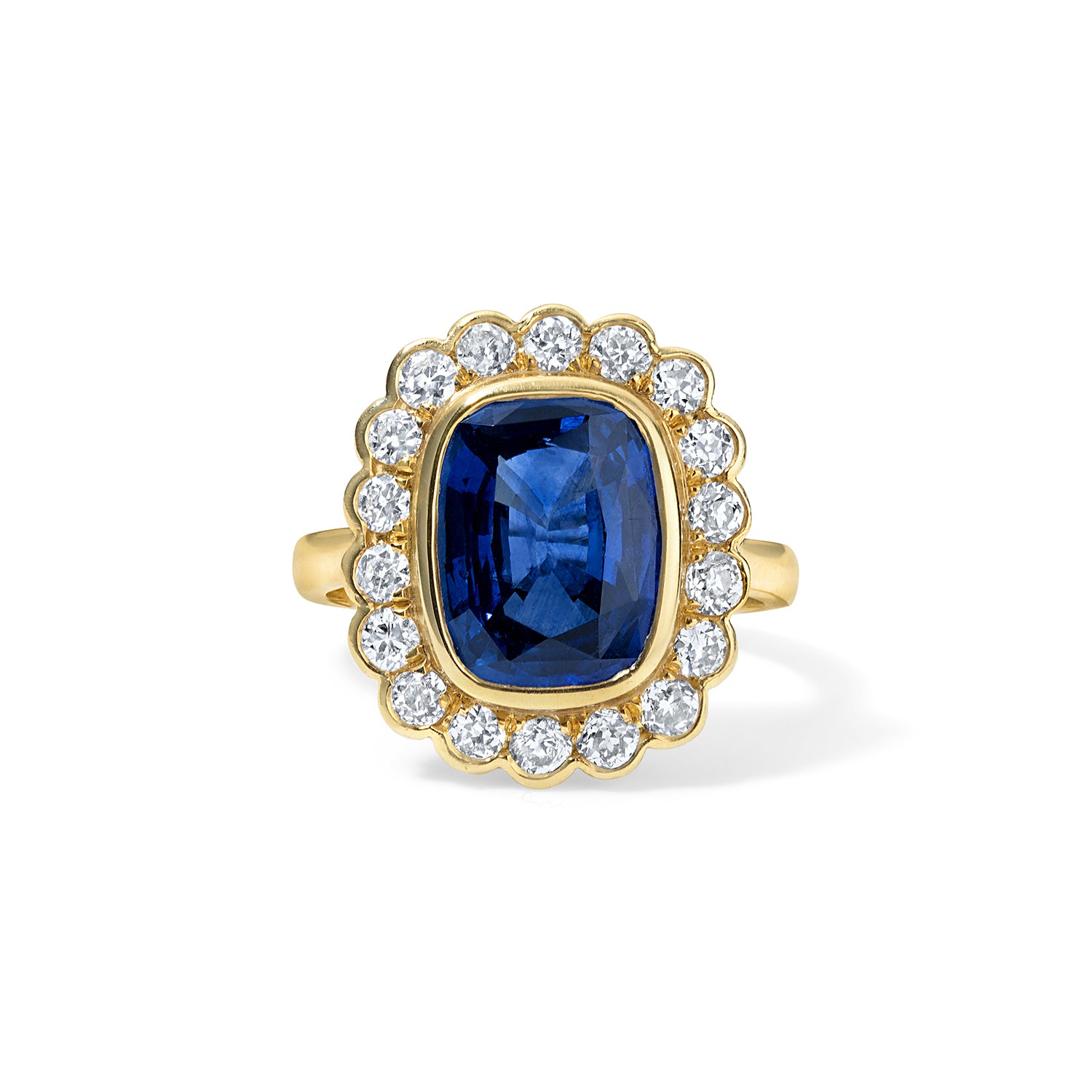 Elongated Cushion Sapphire Ring