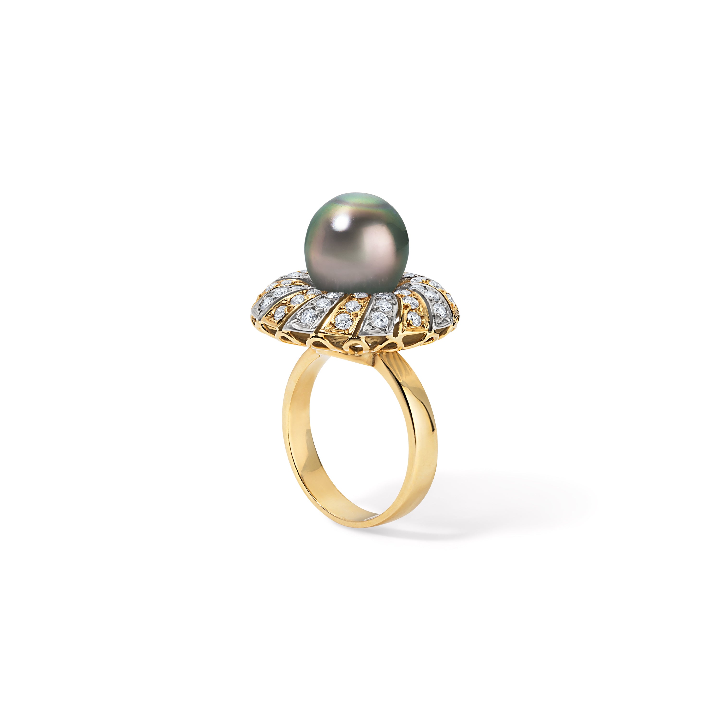 Cushion Top Center Pearl Ring