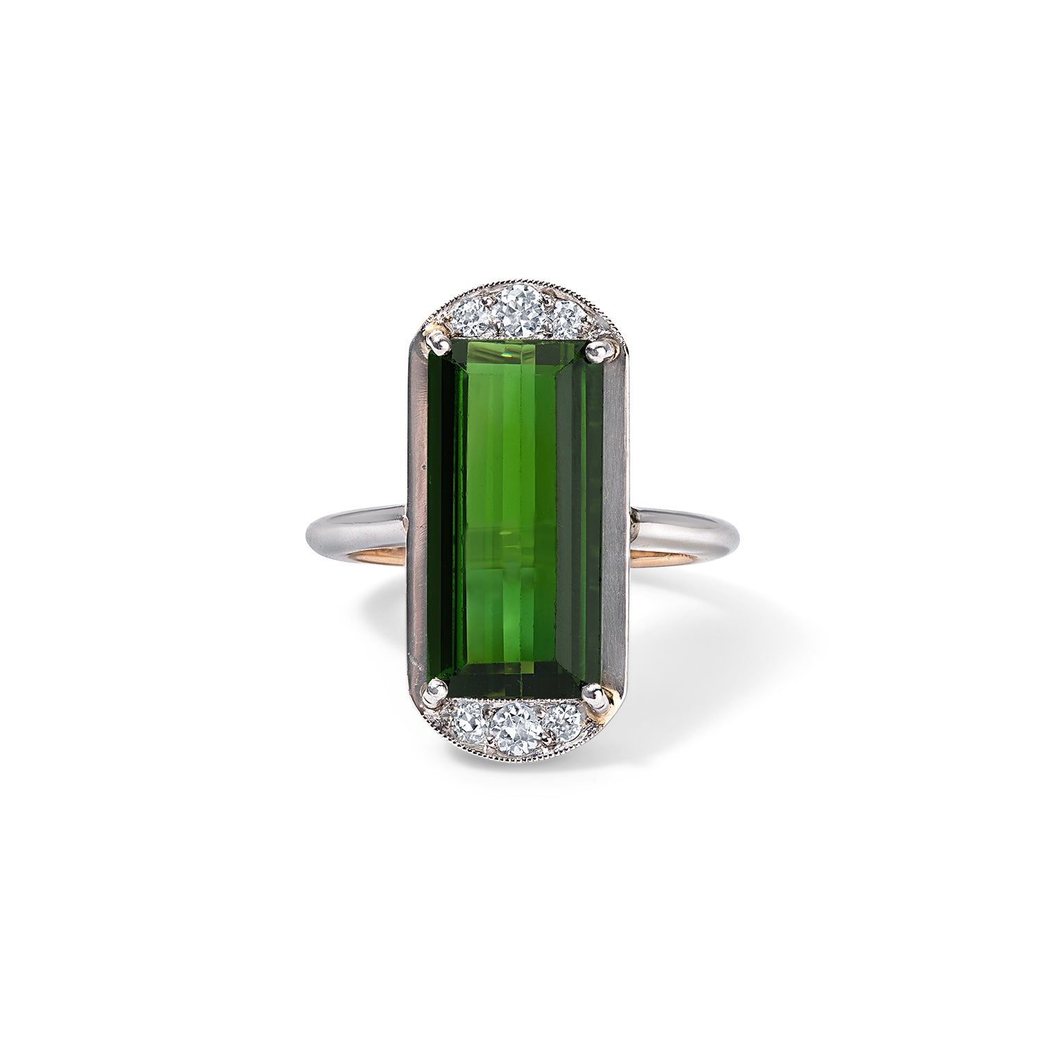 Elongated Green Tourmaline Ring