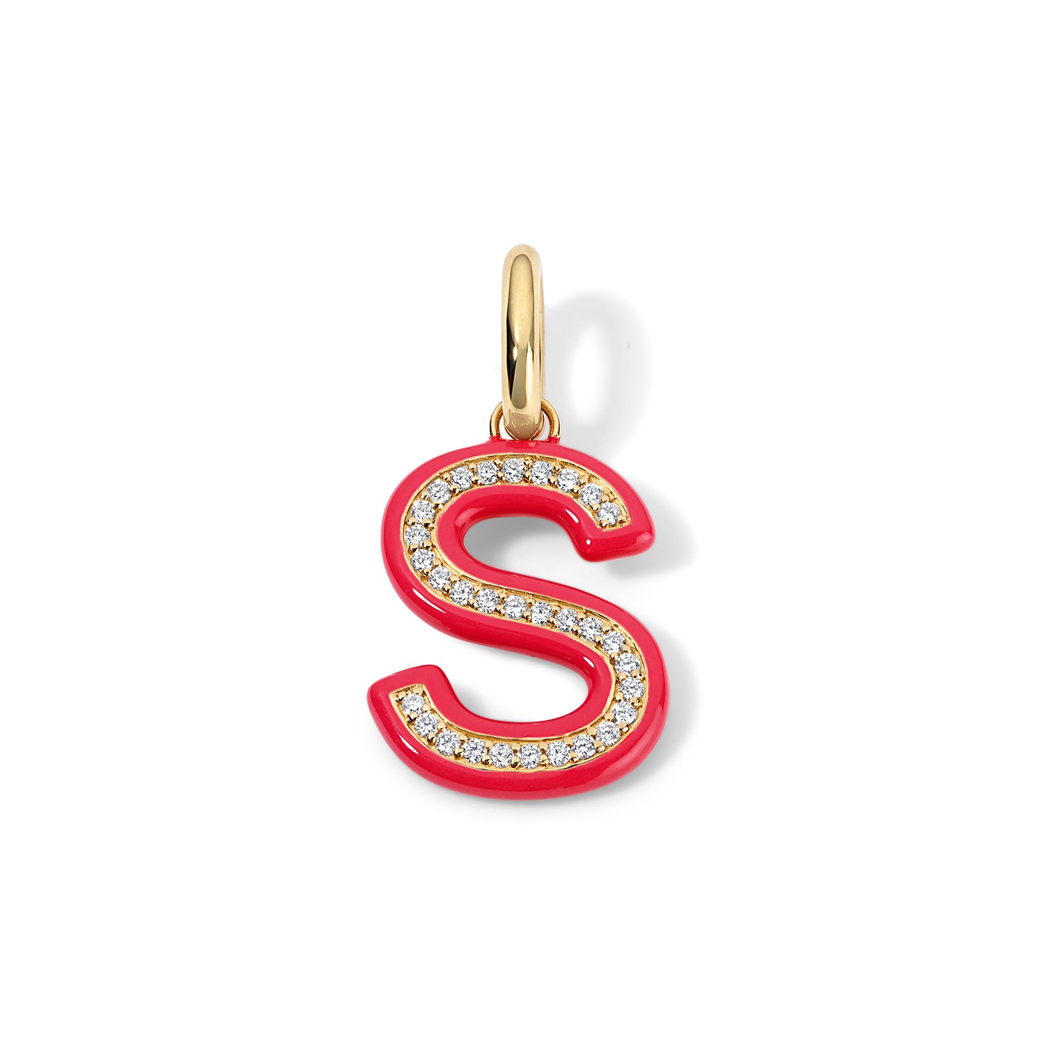 Enamel Pave Initial Charm