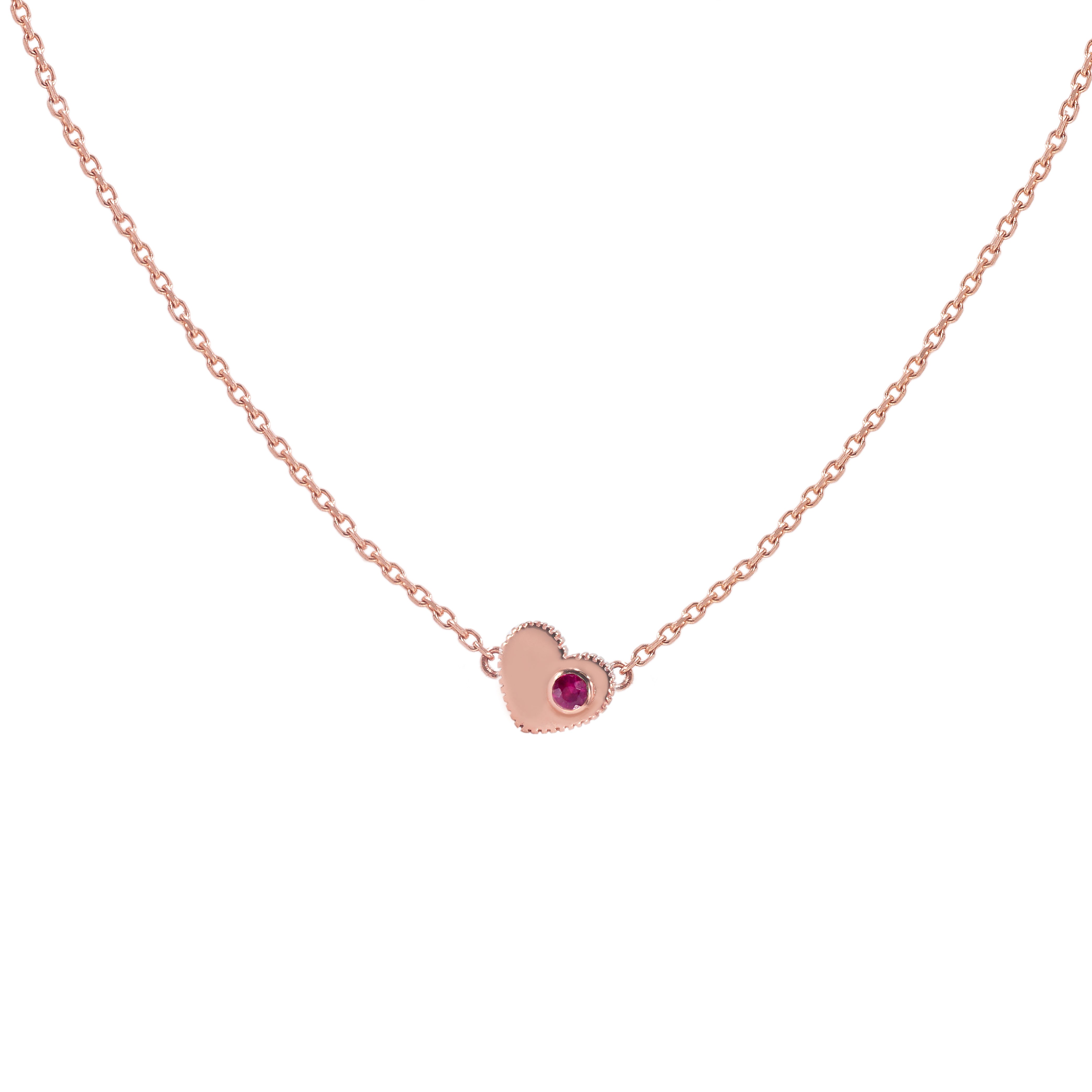 Daric Tiny Heart Necklace in Rose Gold