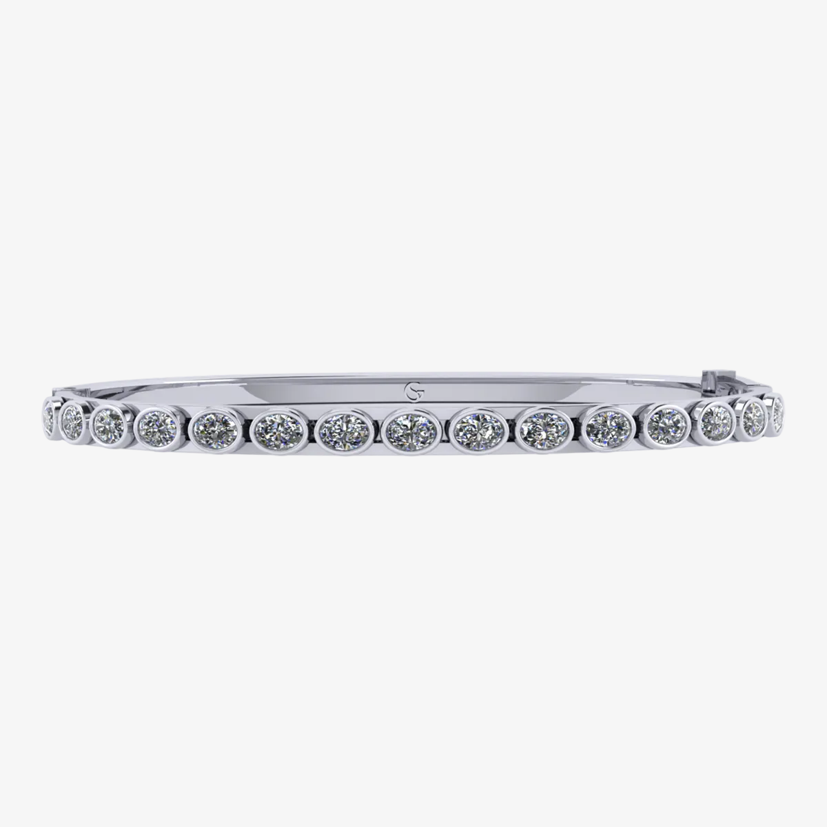 Petite Fancy Oval Slider Bangle™ 14K White Gold