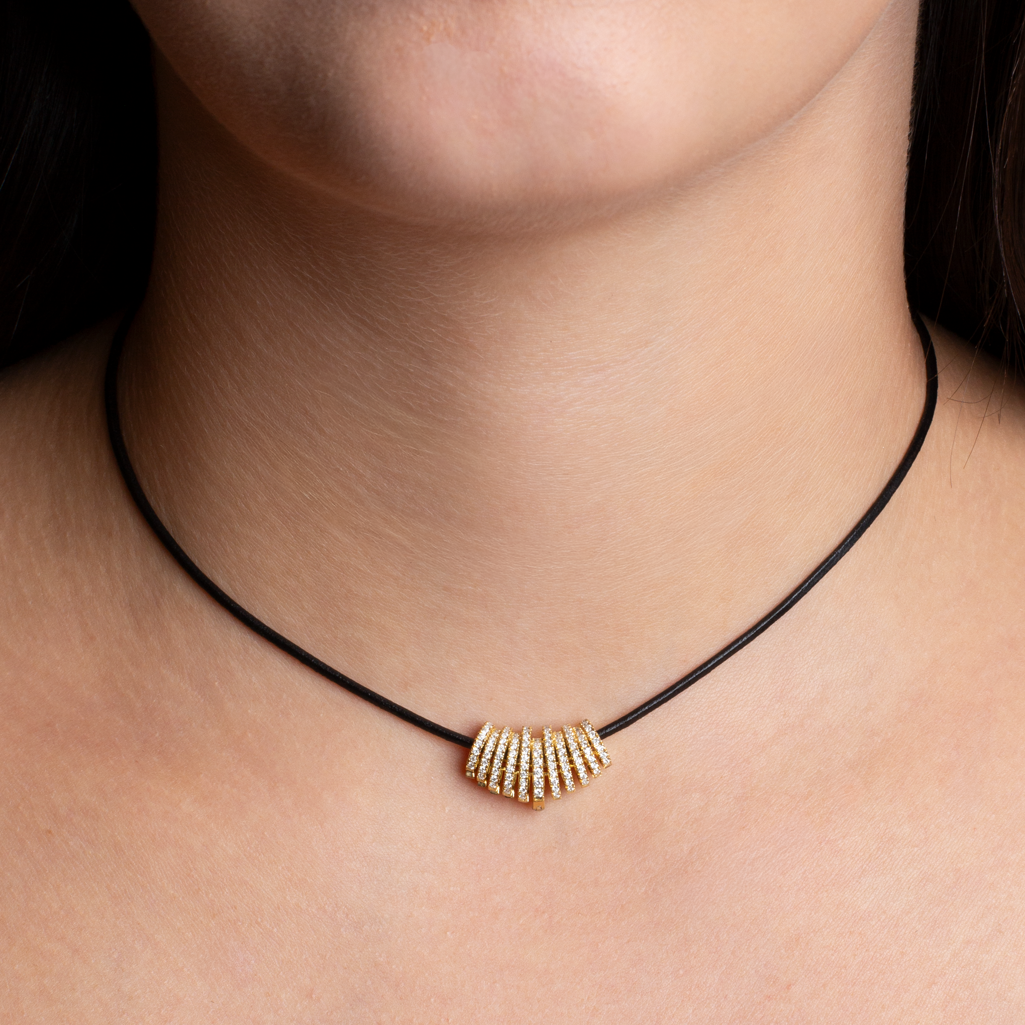 Kendall Black Satin Cord Necklace