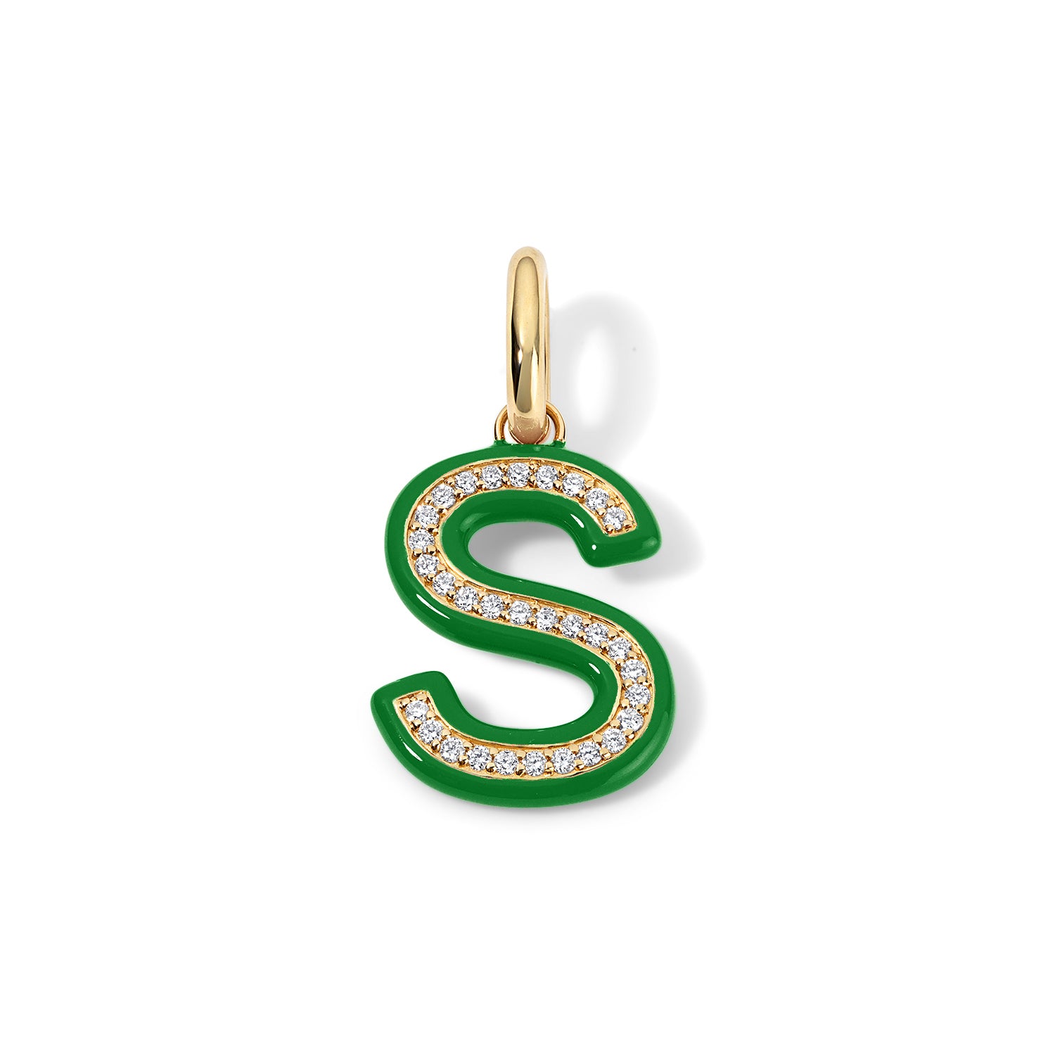 Enamel Pave Initial Charm