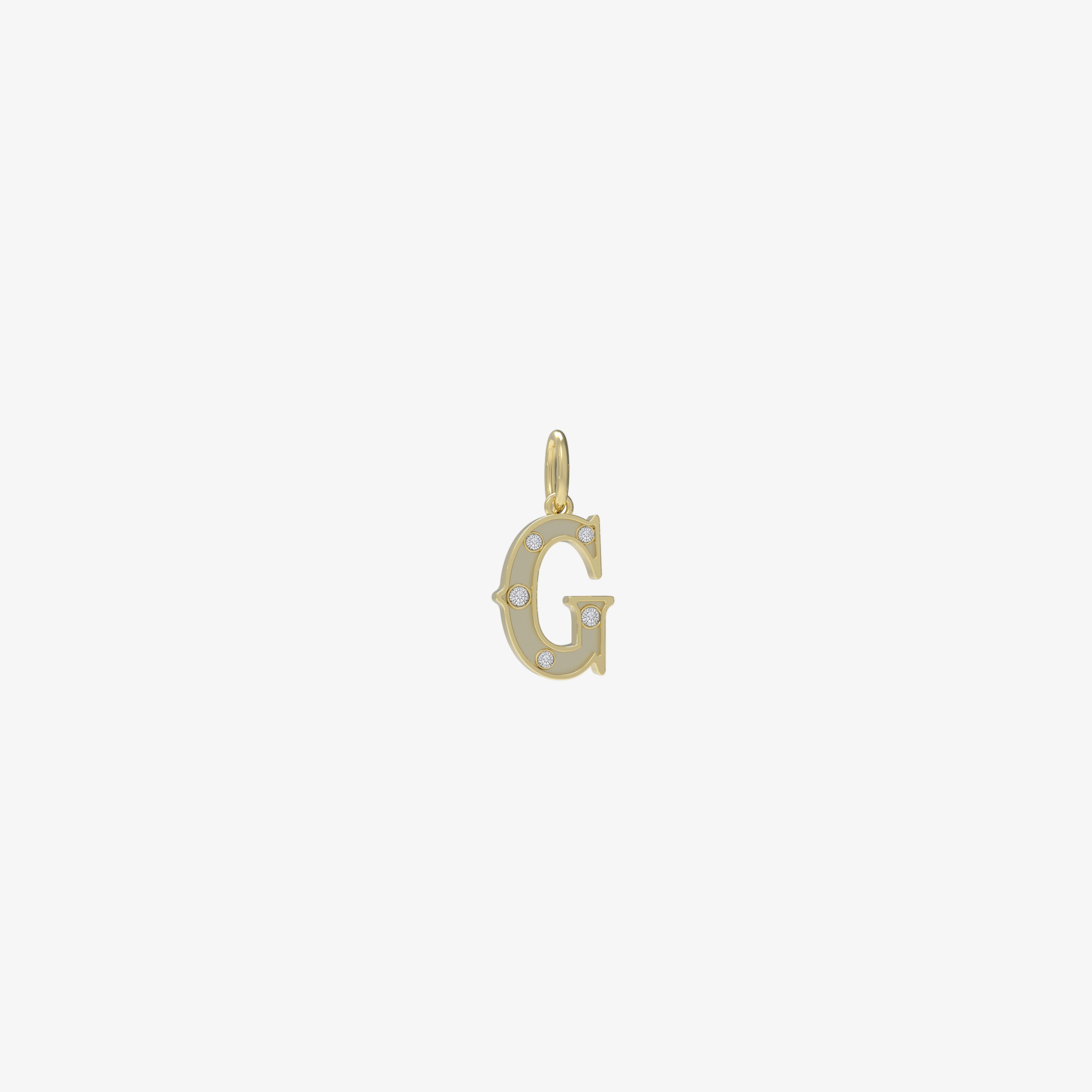 Small Dakota White Topaz Initial Pendant