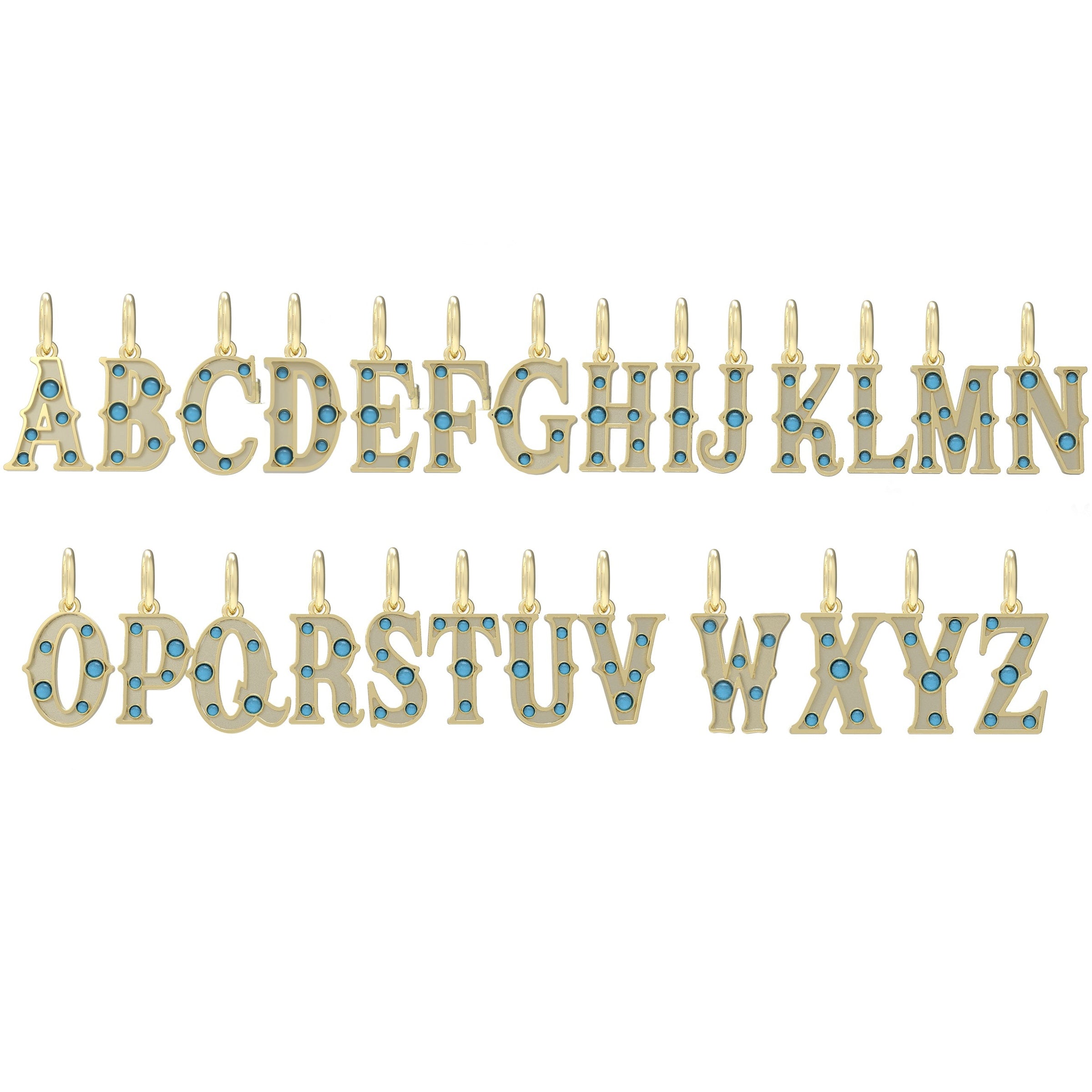 Small Dakota Turquoise Initial Pendant