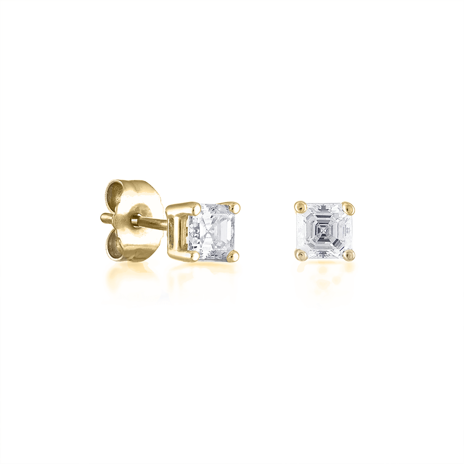 Asscher Diamond Stud Earrings