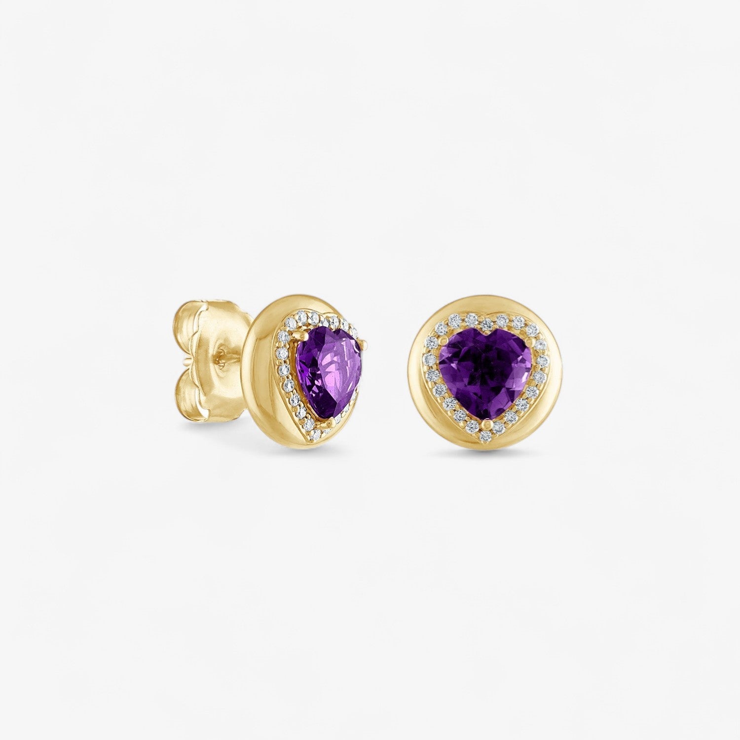 Candy Button Heart Studs