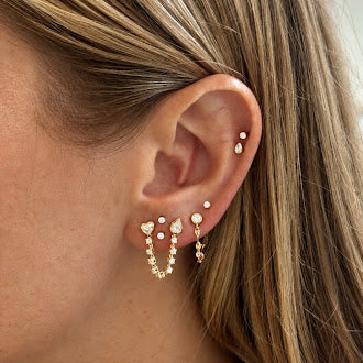 Celeste Pear and Heart Diamond Chain Earring