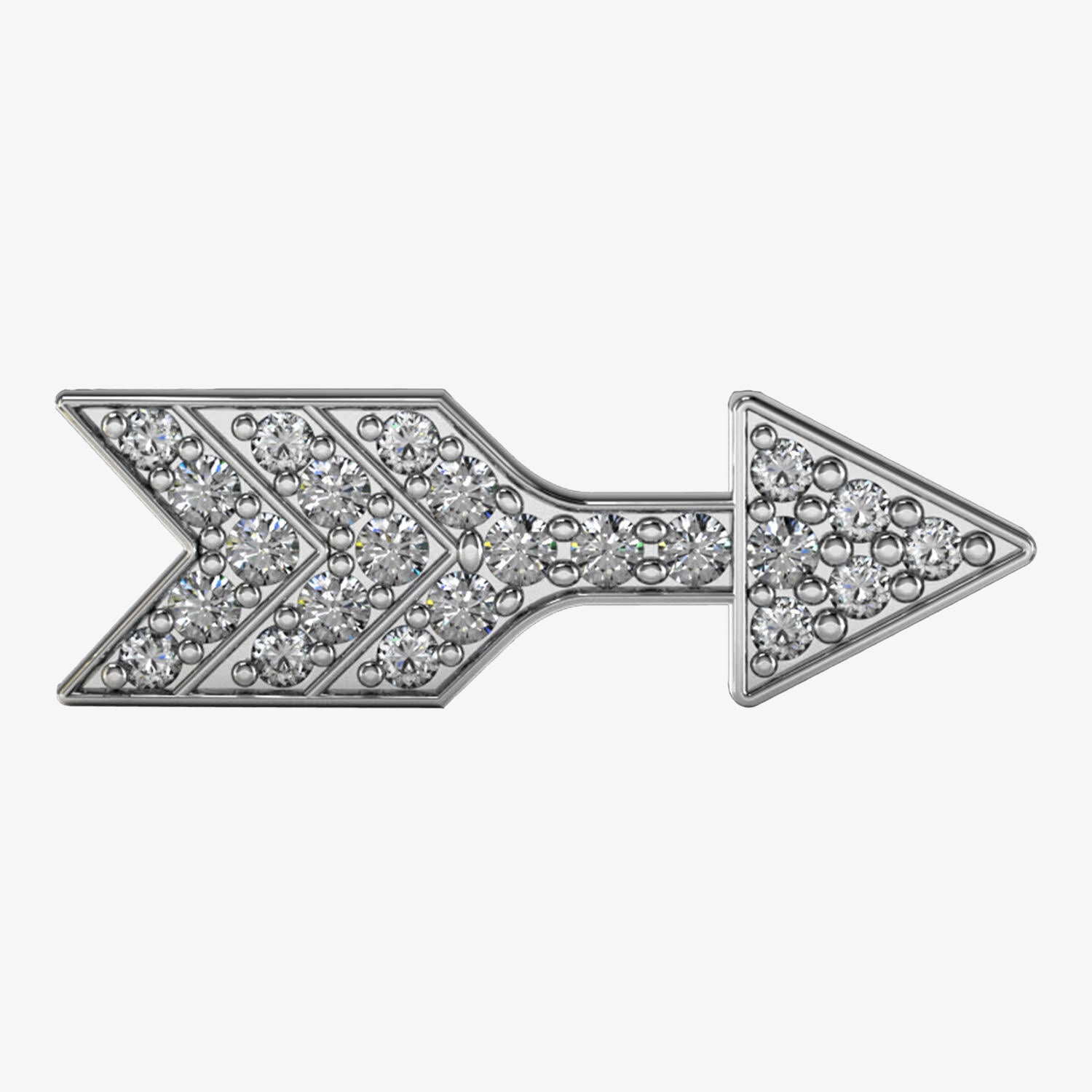 Kelly Arrow Slider Charm 18K White Gold