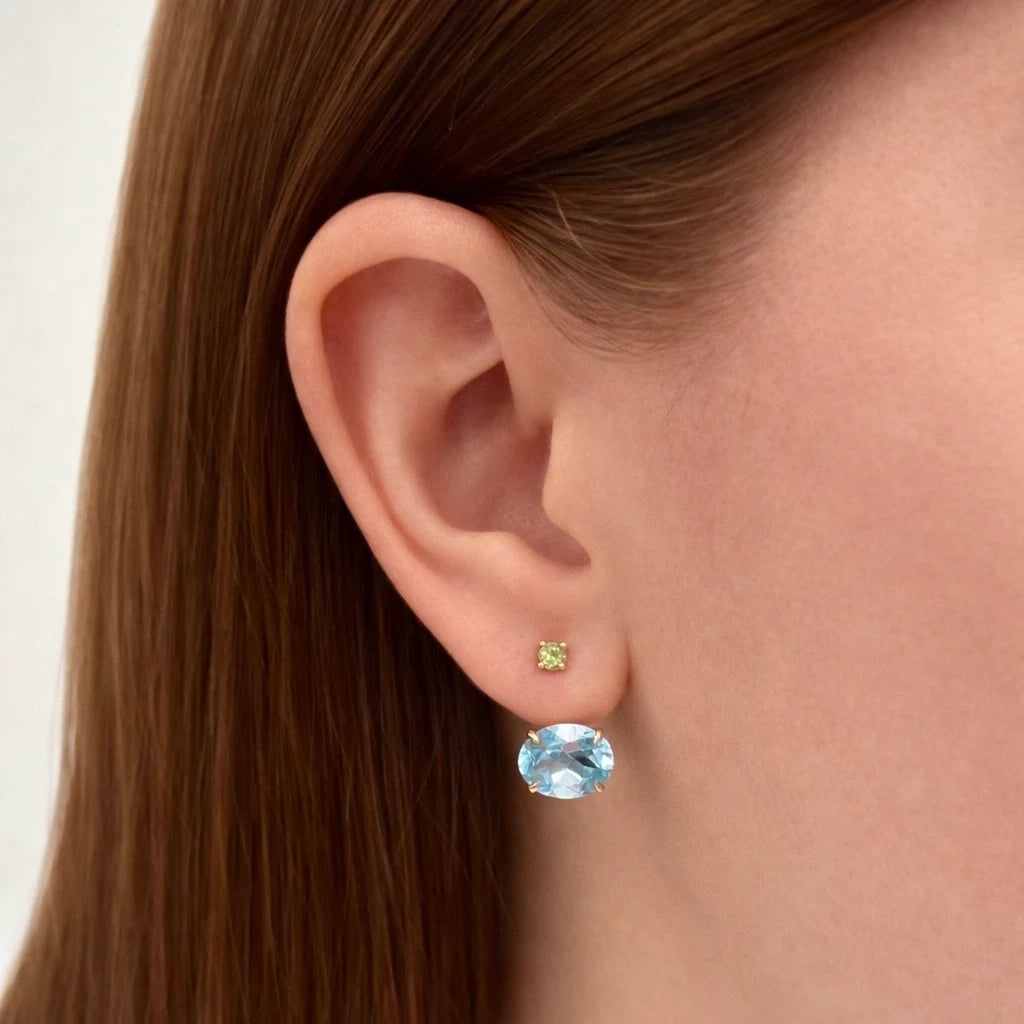 Vault Sale: Confetti Blue Topaz and Peridot Ear Jacket