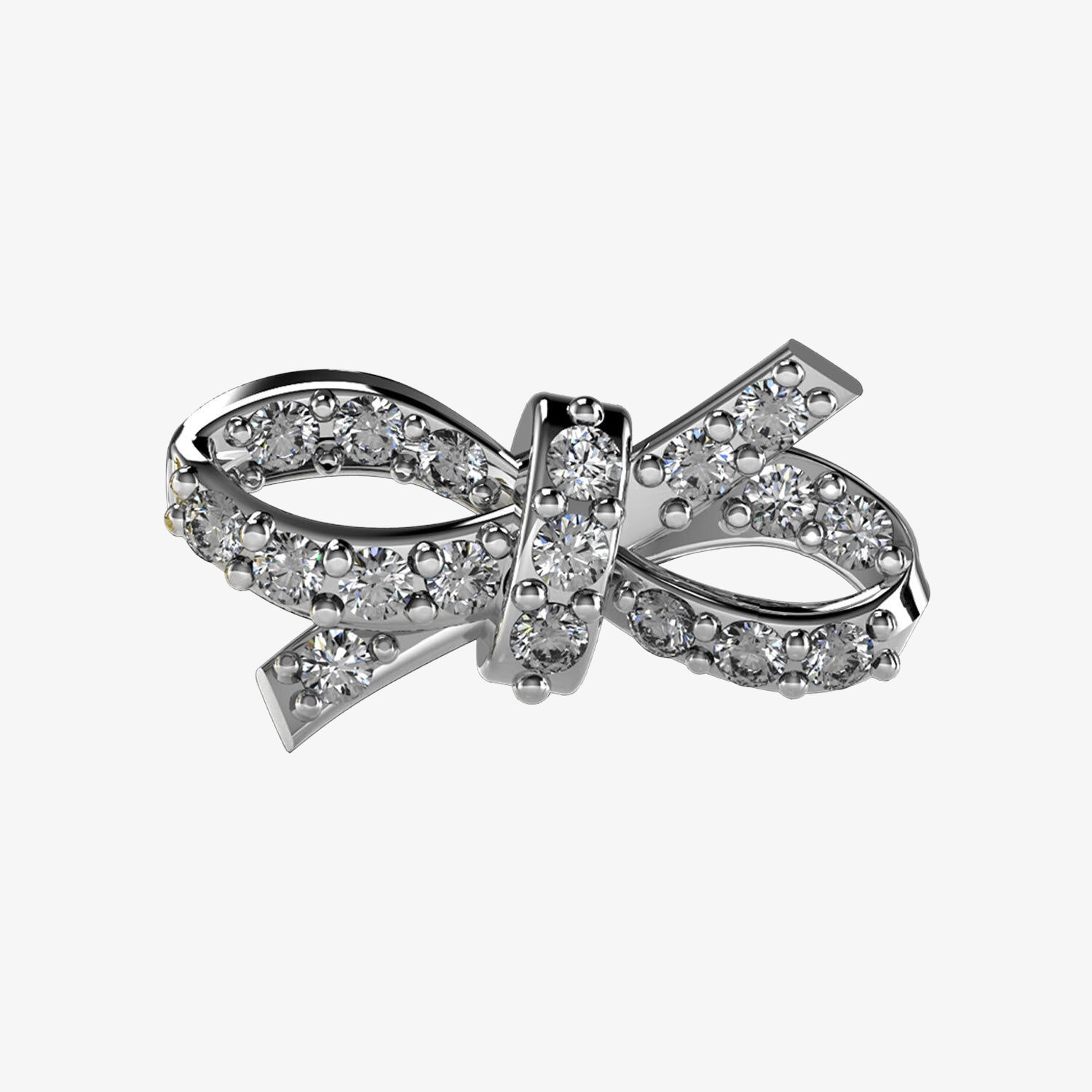 Grace Bow Slider Charm 18K White Gold