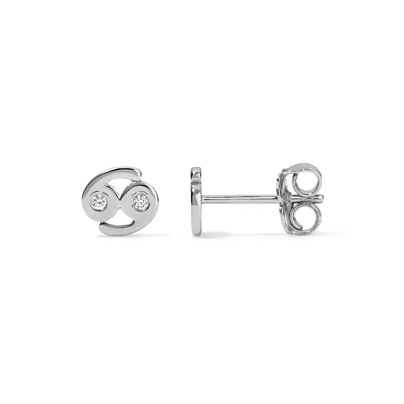 Sterling Silver Small Zodiac Stud Earring