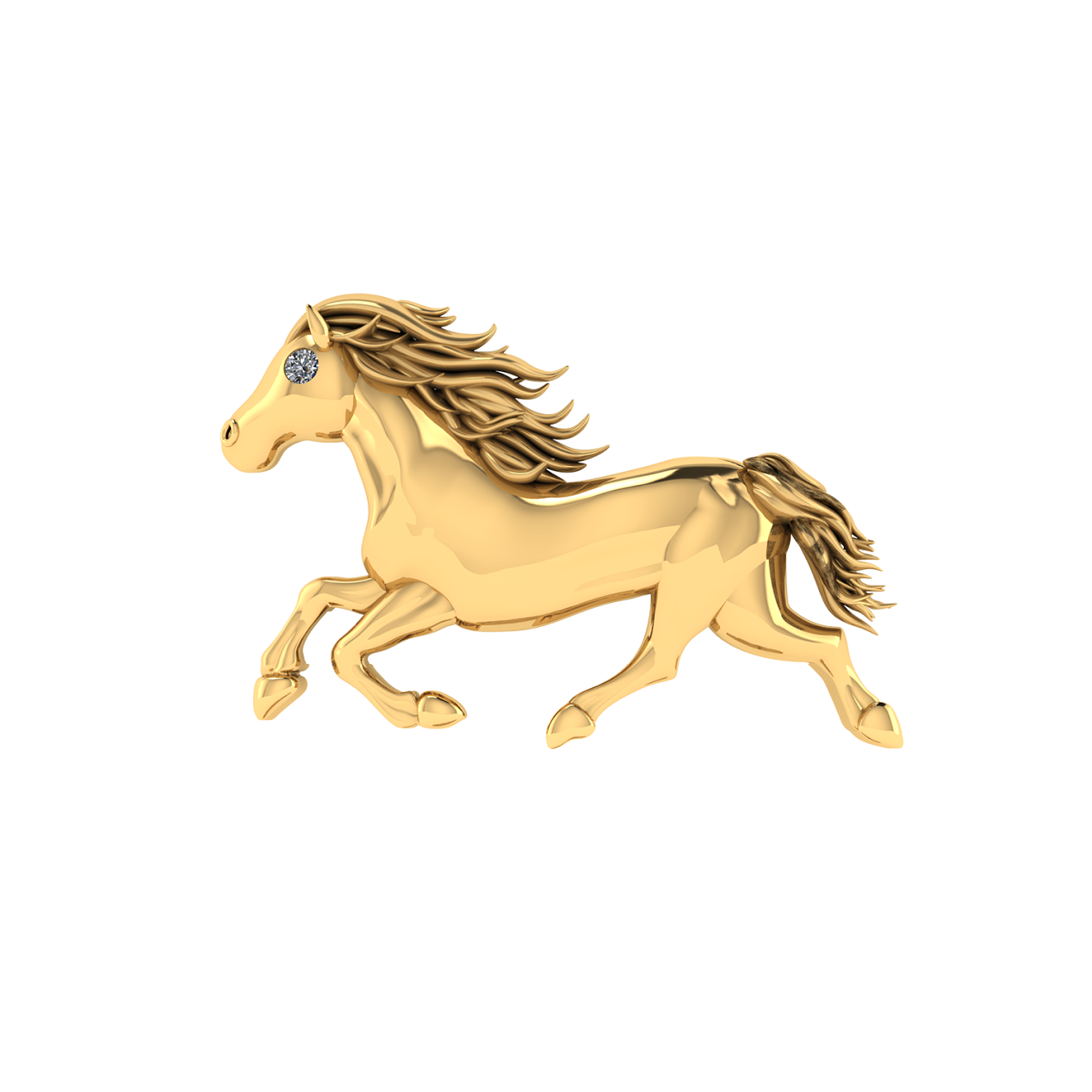 Jumbo Horse Slider Charm 18K Yellow Gold