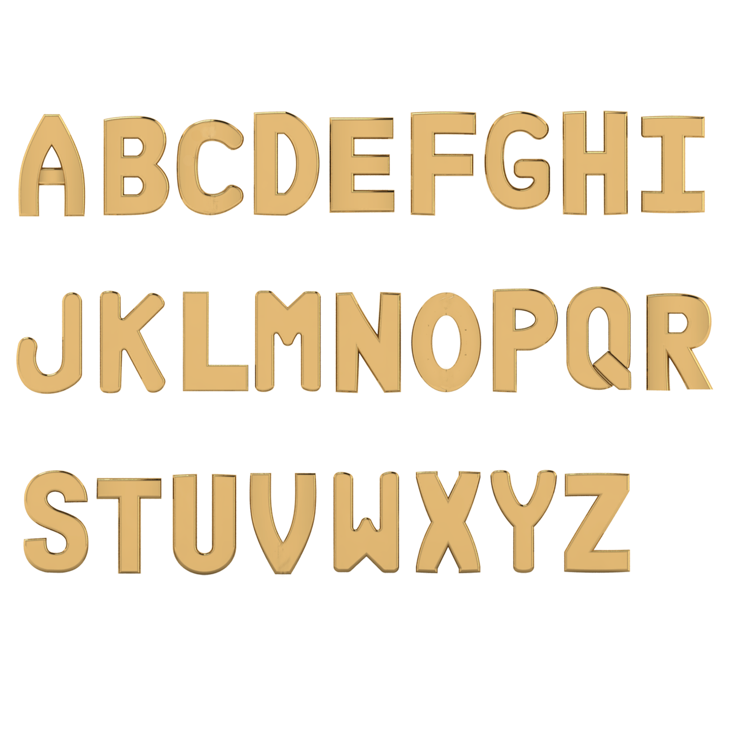 Mini Gold Block Initial Studs