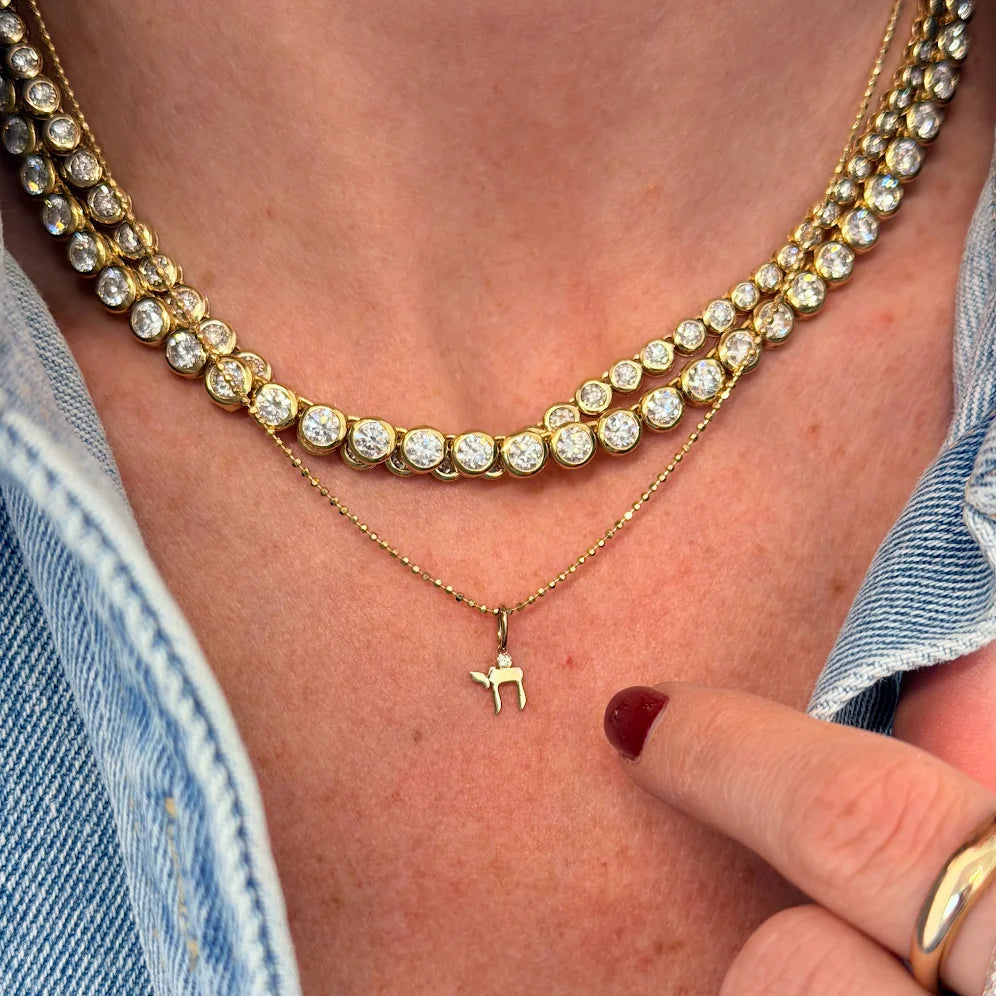 Mini Token Chai with Diamond Bezel Pendant