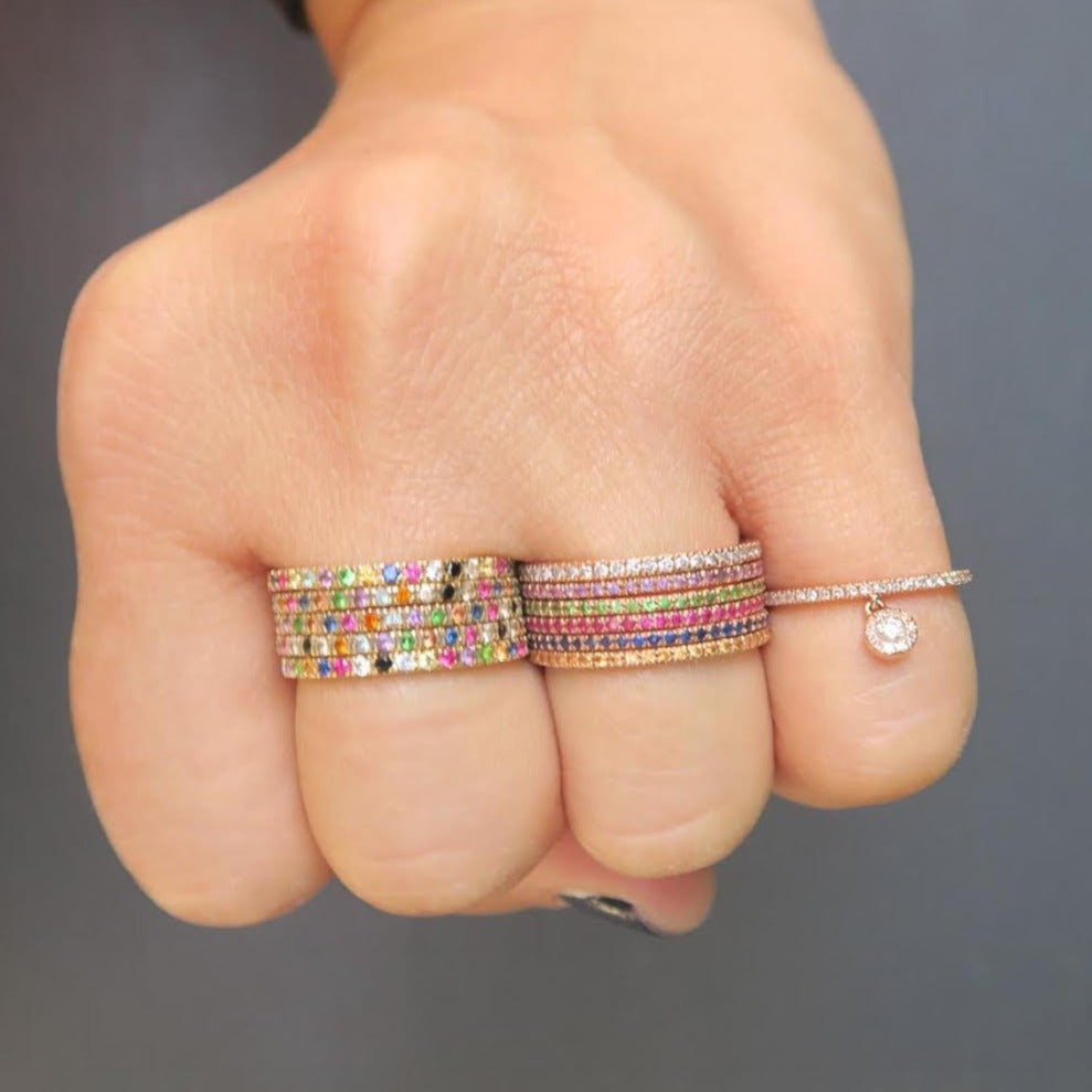 Multicolored Gemstone Eternity Band