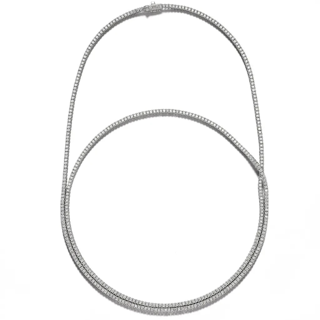 Extra Long Petite Diamond Tennis Necklace